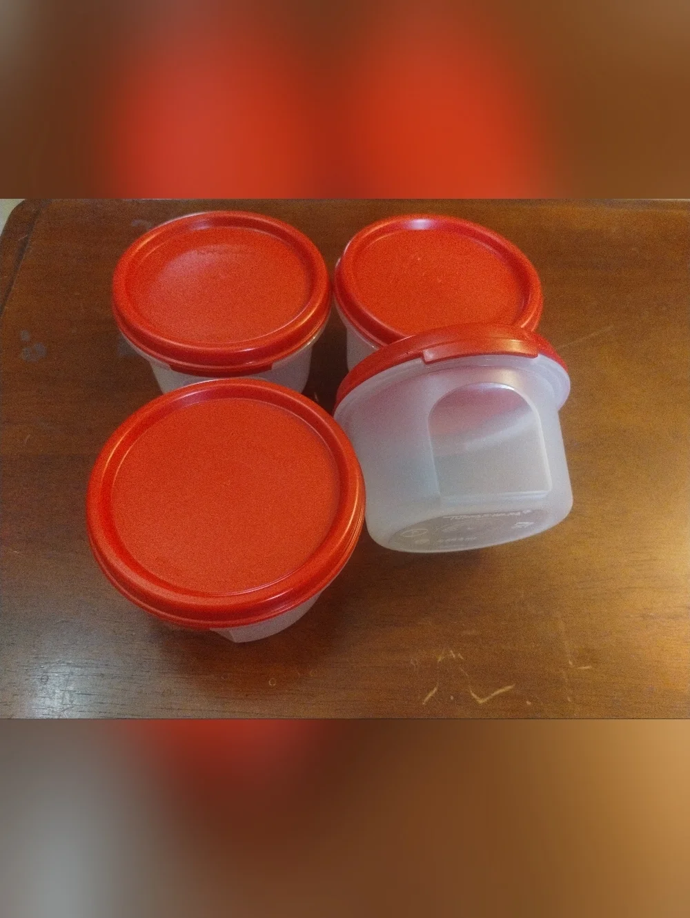 New Tupperware Modular Mates #1 Canister Set Red Lids Pantry Food Storage